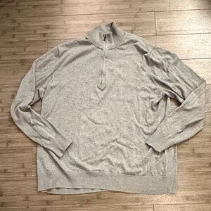 Brooks Brothers Men's quarter zip Light Gray Sweater